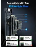 VCom външна кутия за диск Storage Case - M.2 NVMe/SATA/NGFF M/B key - 10Gbps USB3.1 Type-C/A - CU850SN