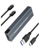 VCom външна кутия за диск Storage Case - M.2 NVMe/SATA/NGFF M/B key - 10Gbps USB3.1 Type-C/A - CU850SN
