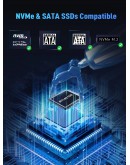 VCom външна кутия за диск Storage Case - M.2 NVMe/SATA/NGFF M/B key - 10Gbps USB3.1 Type-C/A - CU850SN