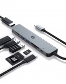VCom докинг станция Docking Station Type-C 7-in-1 - CUE39 - PD3.0 100W, HDMI x 2, USB3.0 x 2, SD, TF