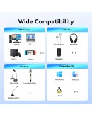 Vention външна звукова карта USB Sound card 2-Port 0.25M Gray - CVHHC