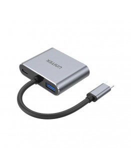 Unitek докинг станция Docking Station Type-C 4-in-1 - uHUB Q4+ Lite D1049A - USB-C PD100W x 1, HDMI x 1, VGA, USB2.0 x 1