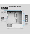 AeroCool кутия Case ATX - D501A White, Addressable RGB, Wood