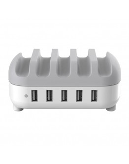 Orico зарядна станция за мобилни устройства Charger Station 220V - 5 x USB 40W White - DUK-5P-EU-WH