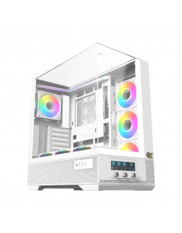 Xigmatek кутия Case EATX - Vision Arctic - 7 ARGB Fans, LCD Display Panel, Smart Fan Control