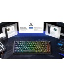 Aula геймърска механична клавиатура Wireless Gaming Mechanical Keyboard F75HE - Black King Magnetic Switch [Linear] (English US), Black, Gray