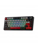 Aula геймърска механична клавиатура Wireless Gaming Mechanical Keyboard F75 MAX - Reaper Switch [Linear] (English US), Black, Red