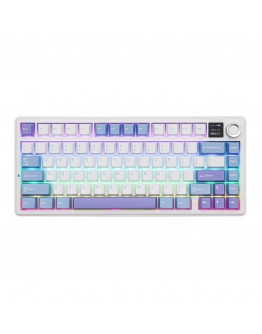 Aula геймърска механична клавиатура Wireless Gaming Mechanical Keyboard F75 MAX - Reaper Switch [Linear] (English US), White, Blue, Purple