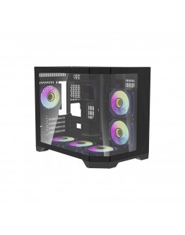 Aigo кутия Case mATX - FT418 Black - 6 x 120 mm A-RGB fans included