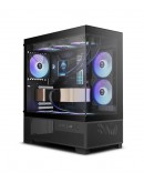 Gamdias кутия Case mATX - AURA GC12 ARGB BK - 6 x 120 mm A-RGB, USB-C, Tempered Glass