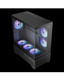 Gamdias кутия Case mATX - AURA GC12 ARGB BK - 6 x 120 mm A-RGB, USB-C, Tempered Glass