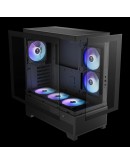 Gamdias кутия Case mATX - AURA GC12 ARGB BK - 6 x 120 mm A-RGB, USB-C, Tempered Glass