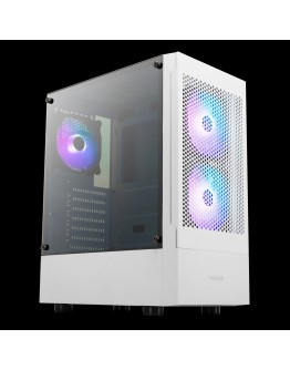 Gamdias кутия Case ATX - TALOS E3 MESH White - aRGB, Tempered Glass