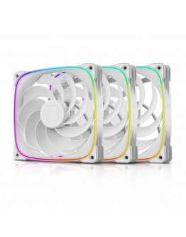 Geometric Future Комплект вентилатори Fan Pack 3-in-1 140 mm, Reversed - Squama 2503RW-14 White