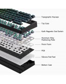MCHOSE геймърска механична клавиатура Gaming Mechanical Keyboard Jet75 Topographic - 8K, Kailh Magnetic God Switch [Linear] (English US), Black