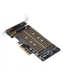 Makki Адаптер M2 SSD NVMe+SATA (M-key+B-key) to PCI Express 3.0 4x adapter - MAKKI-M2-PCIE-2X