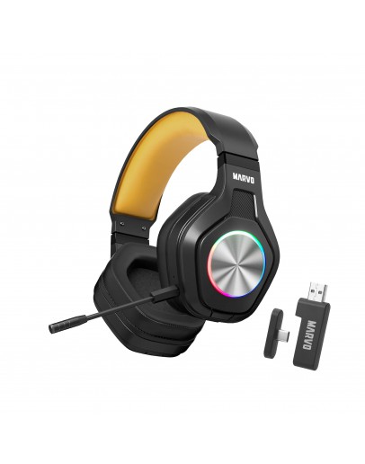 Marvo безжични геймърски слушалки Gaming Headphones Pulz 80W - Bluetooth, 2.4G - MARVO-HG9084W