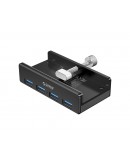 Orico хъб USB 3.0 HUB Clip Type 4 port, Black - MH4PU-BK