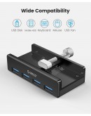 Orico хъб USB 3.0 HUB Clip Type 4 port, Black - MH4PU-BK