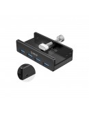 Orico хъб USB 3.0 HUB Clip Type 4 port - aux Micro-USB power input, Black - MH4PU-P-BK
