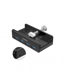 Orico хъб USB 3.0 HUB Clip Type 4 port - aux Micro-USB power input, Black - MH4PU-P-BK