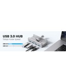 Orico хъб USB 3.0 HUB Clip Type 4 port - aux Micro-USB power input, Aluminum - MH4PU-P-SV