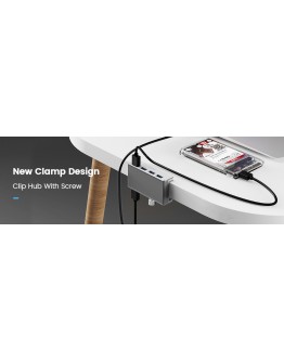 Orico хъб USB 3.0 HUB Clip Type 4 port - aux Micro-USB power input, Aluminum - MH4PU-P-SV