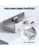 Orico хъб USB 3.0 HUB Clip Type 4 port - aux Micro-USB power input, Aluminum - MH4PU-P-SV