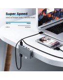 Orico хъб USB 3.0 HUB Clip Type 4 port - aux Micro-USB power input, Aluminum - MH4PU-P-SV