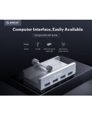 Orico хъб USB 3.0 HUB Clip Type 4 port -  Aluminum - MH4PU-SV