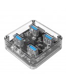 Orico хъб USB3.0 HUB 4 port transparent, 1m cable - MH4U-U3-10-CR