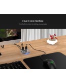 Orico хъб USB3.0 HUB 4 port transparent, 1m cable - MH4U-U3-10-CR