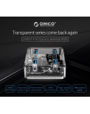 Orico хъб USB3.0 HUB 4 port transparent, 1m cable - MH4U-U3-10-CR