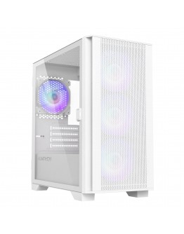 Montech кутия AIR 100 ARGB, Micro ATX Case, TG, 4x120mm ARGB Fans, White