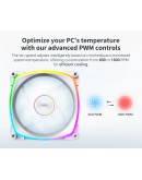 Montech вентилатор AX140 PWM, Fan 140mm, ARGB, White