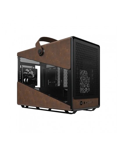 Montech кутия Case mATX - Heritage PRO (B) - USB-C, Leather, 4 x 120 mm Fans