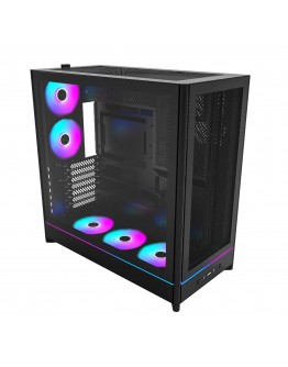 Montech кутия Case ATX - HS01 PRO (B) - 5 x 120 mm ARGB Fans, USB-C, Black