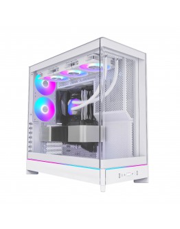 Montech кутия Case ATX - HS02 PRO (W) - 5 x 120 mm ARGB Fans, USB-C, Black