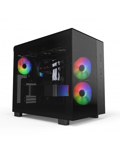 Montech кутия KING 65 Pro, Dual Chamber Mid-tower Case, 3 ARGB Fans, Black