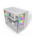Montech кутия KING 65 Pro, Dual Chamber Mid-tower Case, 3 ARGB Fans, White