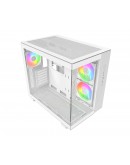Montech кутия KING 65 Pro, Dual Chamber Mid-tower Case, 3 ARGB Fans, White