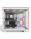 Montech кутия KING 65 Pro, Dual Chamber Mid-tower Case, 3 ARGB Fans, White