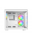Montech кутия KING 65 Pro, Dual Chamber Mid-tower Case, 3 ARGB Fans, White