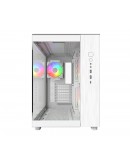 Montech кутия KING 65 Pro, Dual Chamber Mid-tower Case, 3 ARGB Fans, White