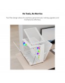Montech кутия KING 65 Pro, Dual Chamber Mid-tower Case, 3 ARGB Fans, White