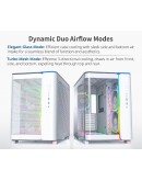 Montech кутия KING 95 Pro, Dual Chamber Mid-tower Case, 6 ARGB Fans, 2 Front Panels, White