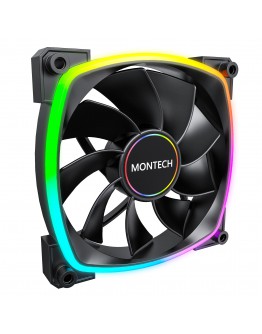 Montech вентилатор RX140 PWM, REVERSE Fan, 140mm, ARGB, Black