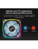 Montech вентилатор RX140 PWM, REVERSE Fan, 140mm, ARGB, Black