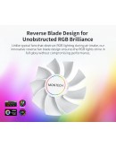 Montech вентилатор RX140 PWM, REVERSE Fan, 140mm, ARGB, White
