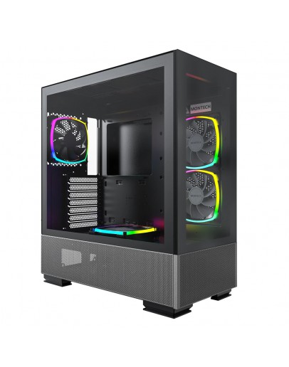 Montech кутия SKY TWO, Mid-tower Case, TG, 4x120mm ARGB Fans, Black